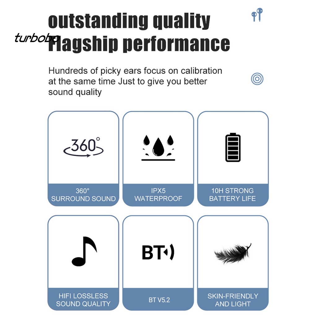 Tai Nghe Nhét Tai Thể Thao Không Dây Bluetooth Chống Nước IPX7 Khử Tiếng Ồn Có Màn Hình Kỹ Thuật Số turbobo H18