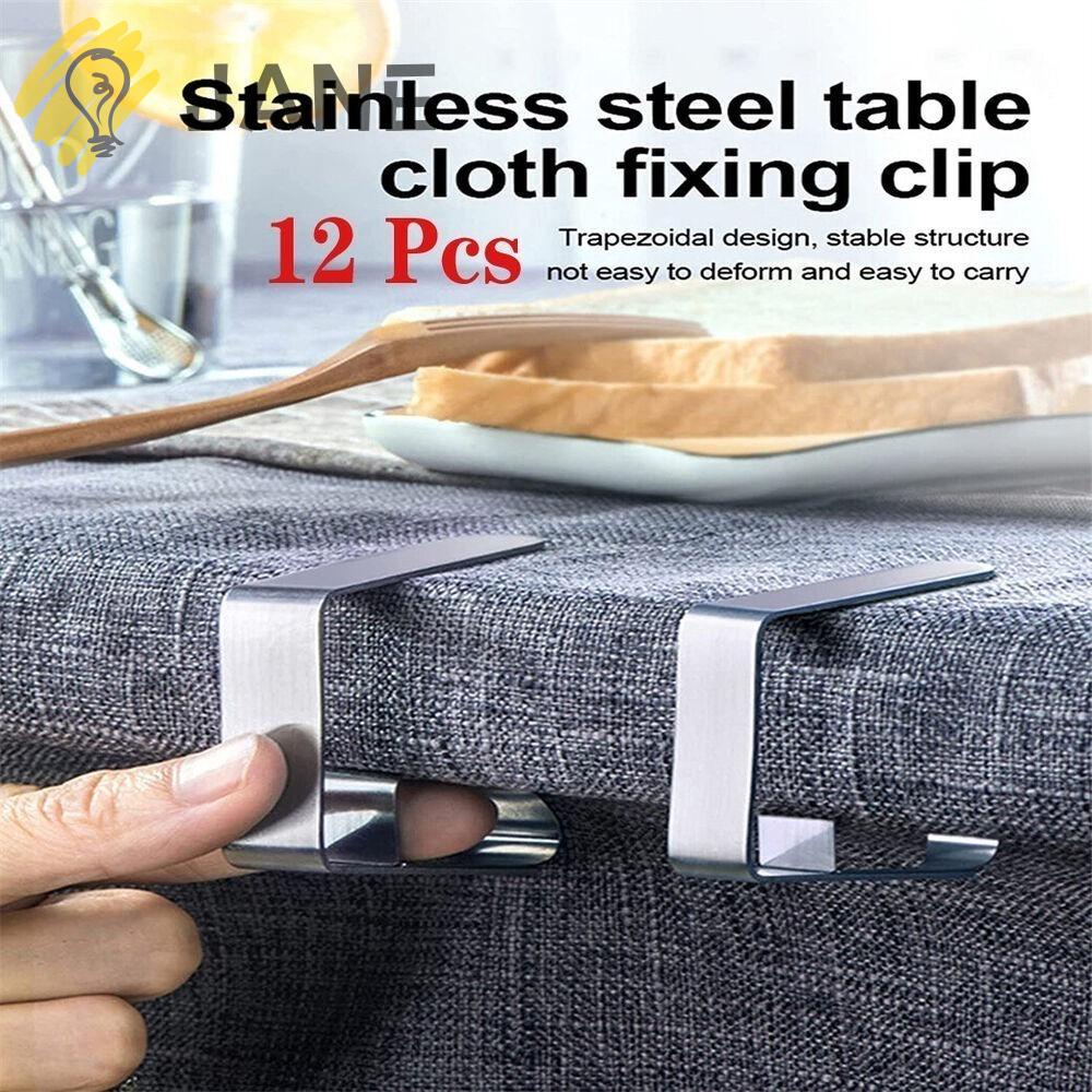 Set 12 Kẹp Inox Cố Định Tấm Trải Bàn Bền Bỉ Dễ Vệ Sinh