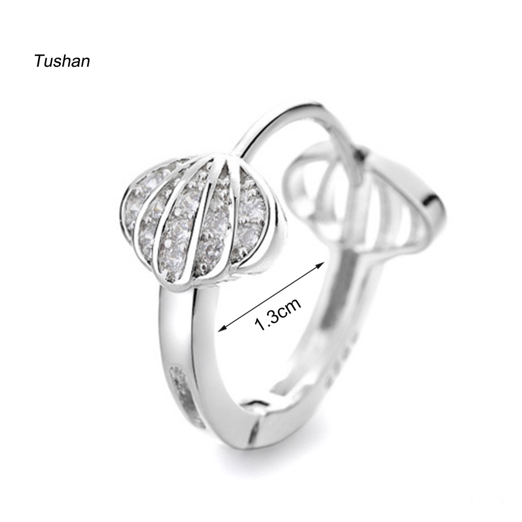 1 Bông Tai Tròn Đính Đá Thời Trang Thanh Lịch Dành Cho Nữ