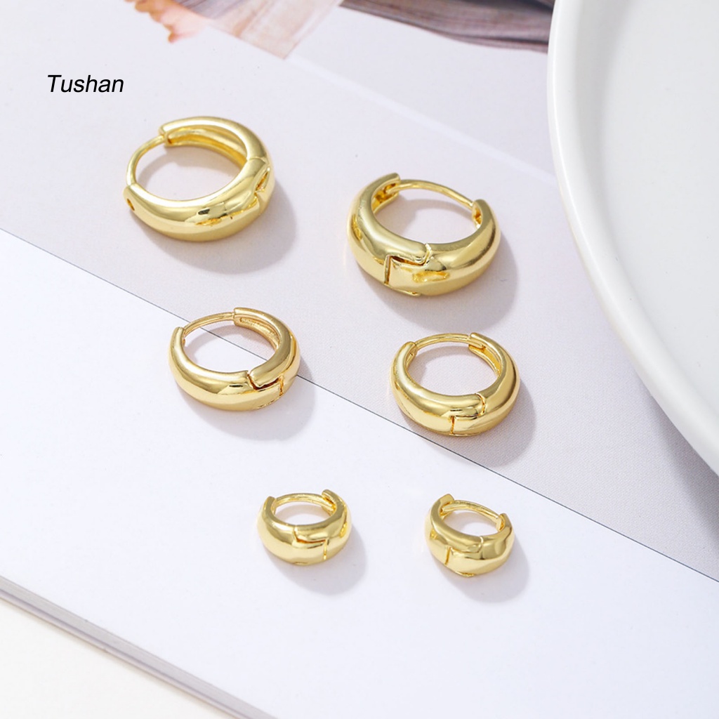 [Ts] Set 3 Đôi Bông Tai Lủng Lẳng Mạ Vàng Đồng Đặc Biệt Dễ Phối Đồ Bắt Mắt Tối Giản Mặc Hàng Ngày