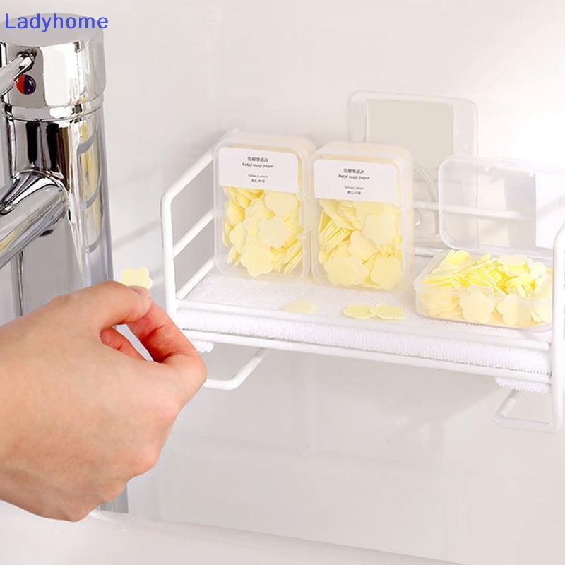 Hộp 100 Xà Phòng Giấy Hình Bông Hoa Mini Dùng Một Lần Kèm Hộp Đựng