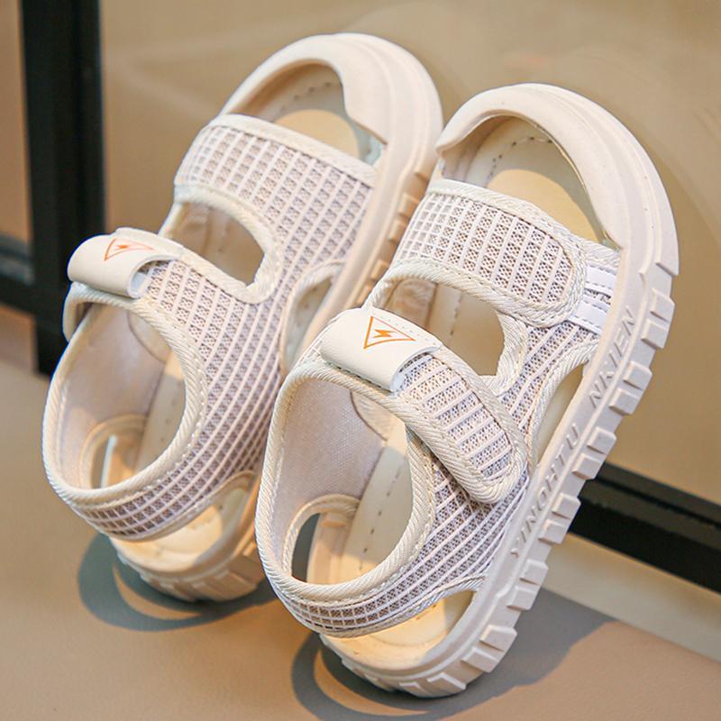 [Good Things Khuyến Mãi] Giày Sandal Thể Thao Đế Mềm Hở Ngón Quai Dán Chống Trượt Thoải Mái Mùa Hè Cỡ Vừa Và Lớn Cho Bé Trai