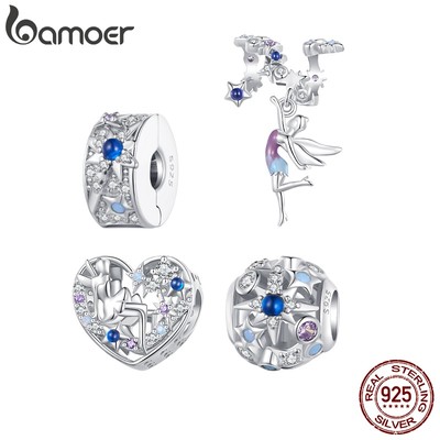 BAMOER Hạt Cườm Bạc 925 Hình Elf Dùng Làm Quà Tặng DIY