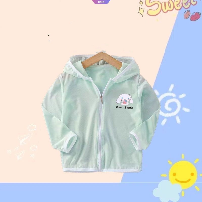 Áo Khoác Chống Nắng Thoáng Khí Có Khóa Kéo In Họa Tiết Hoạt Hình Sanrio Cinnamoroll 2023 Cho Bé 3-8 Tuổi