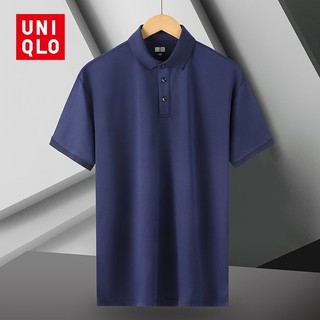 Uniqlo ice silk polo áo sơ mi nhanh khô pol áo sơ mi ve áo tay ngắn nam trung niên thanh niên cũ thoáng mát áo thun rời sân lớn tee