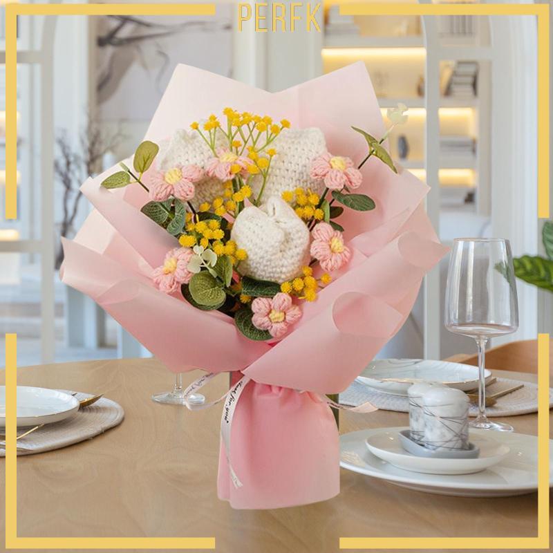 [Perfk] Bó Hoa Tulip Giả Đan Móc Mùa Xuân Được Làm Thủ Công