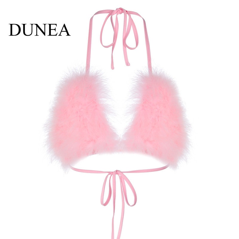 Dunea Bikini Hai Dây Phối Lông Quyến Rũ Cho Nữ