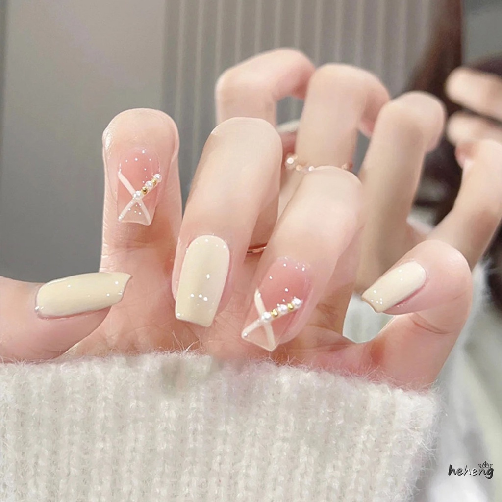 Móng Tay Giả Màu Hồng Nude Thiết Kế Thoải Mái Dễ Sử Dụng