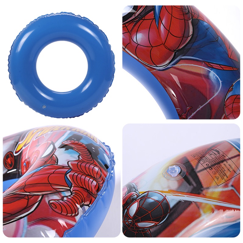 Phao Bơi Bơm Hơi Tròn Hình Spiderman / Hello Kitty / Spiderman Dễ Thương Cho Bé