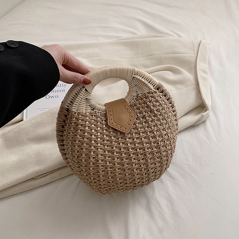 Túi Xách Đan Lát Kiểu Dáng Dễ Thương Phong Cách Hàn Quốc Cho Nữ