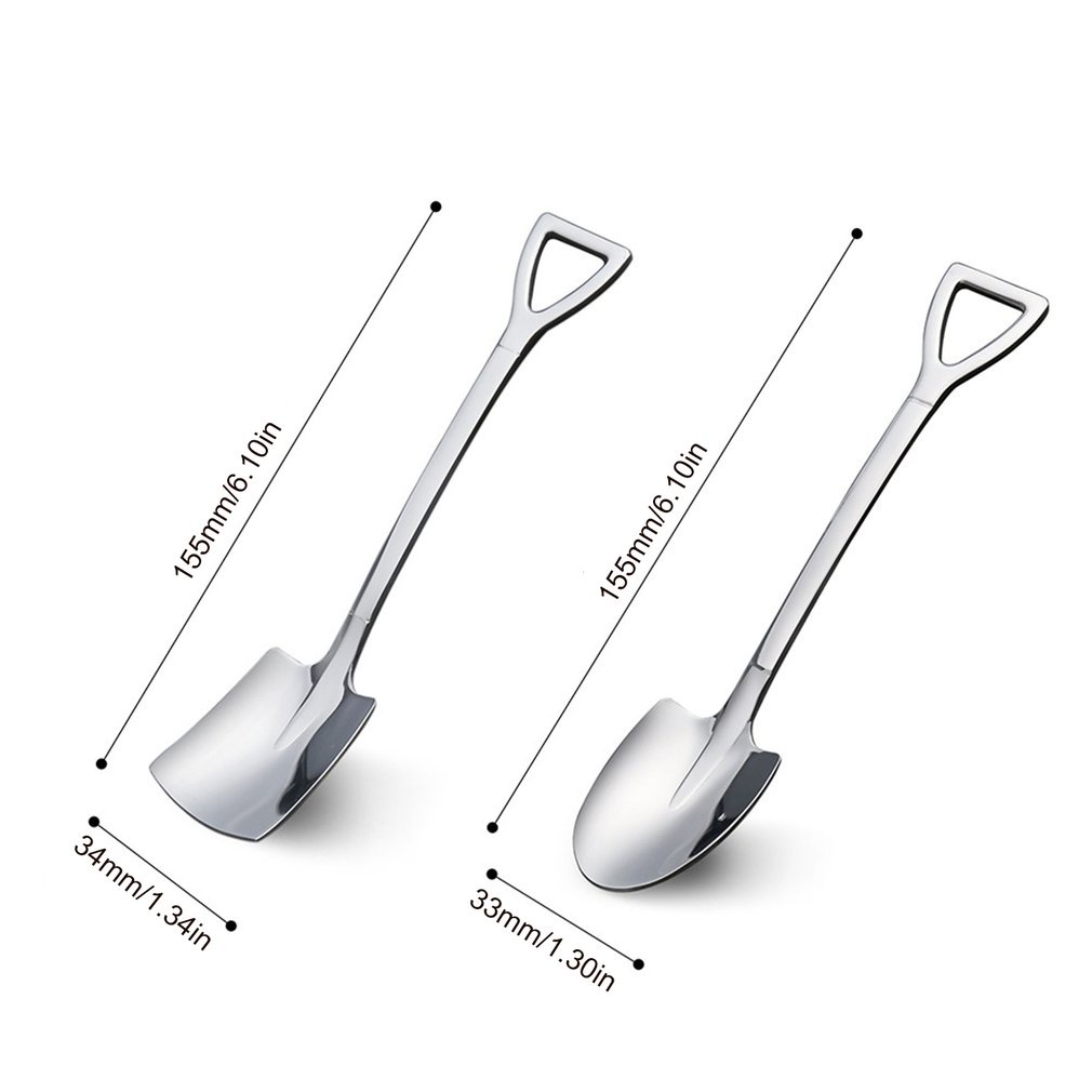 =Christmas=Stainless Steel Spoon Long-handled Thickening Food Scoop Watermelon Cake Spoon