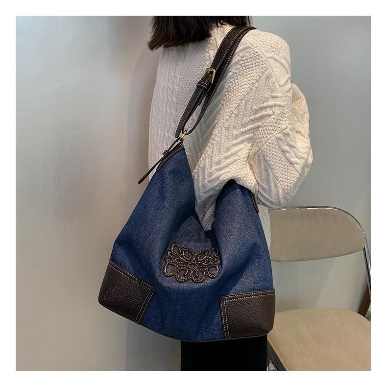 Túi tote Đeo Vai / Đeo Chéo Một Bên Vai Bằng Vải Bạt Sức Chứa Lớn Cho Nữ