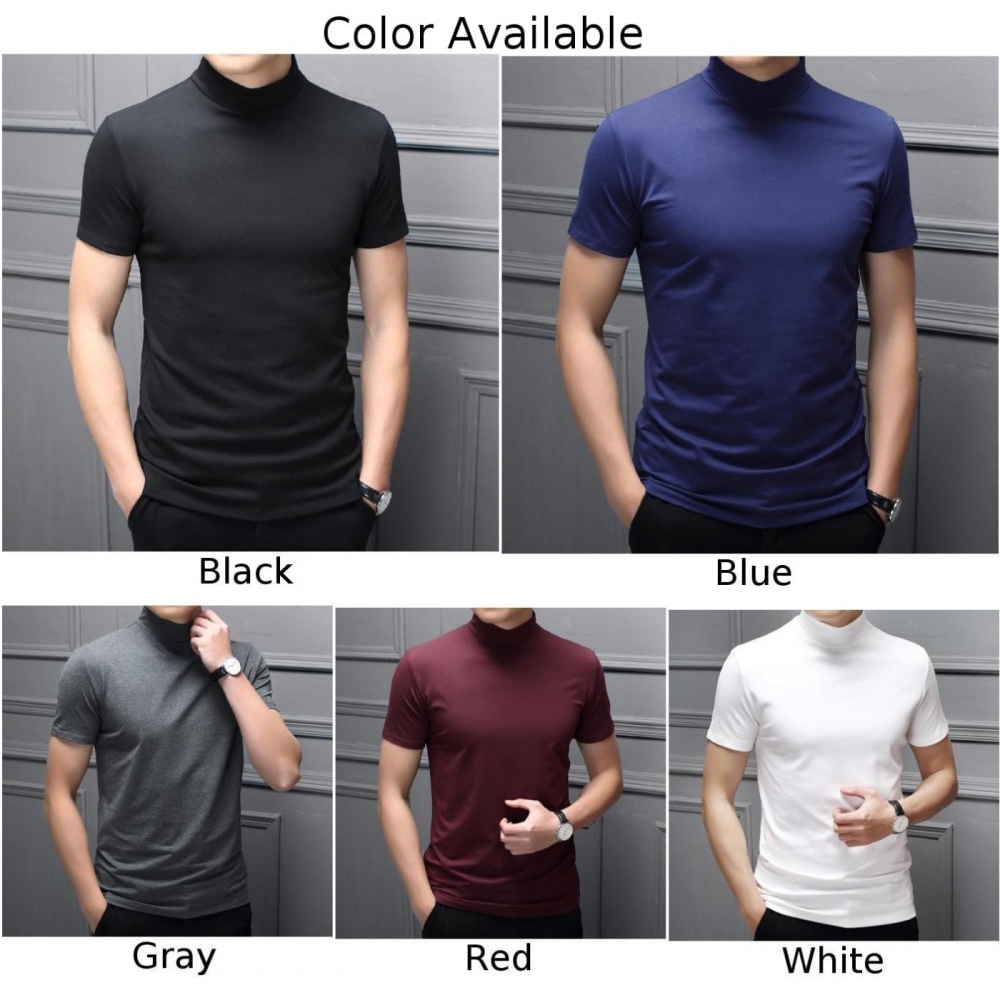 1 Áo Thun Nam Tay Ngắn Cổ Tròn Màu Trơn Thời Trang