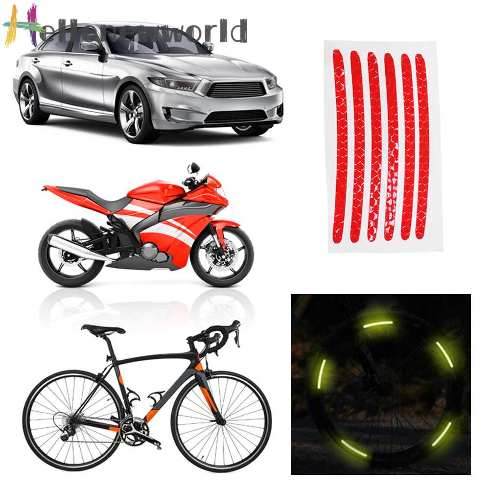 Bộ 24 Miếng Dán Phản Quang Cảnh Báo Cho Bánh Xe Đạp Xe Mô Tô