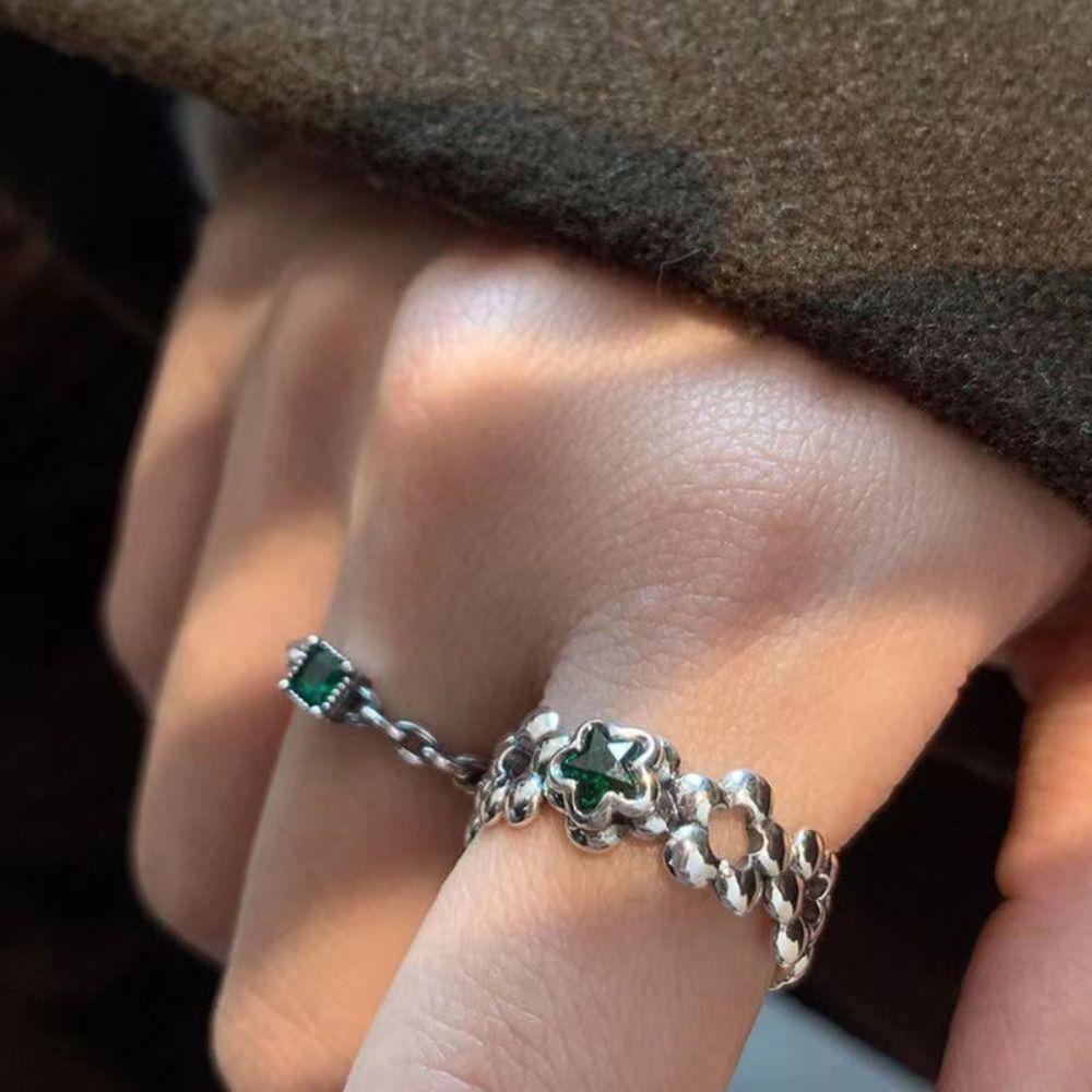 Nhẫn Hở Hình Vuông / Tròn Đơn Giản Có Thể Điều Chỉnh