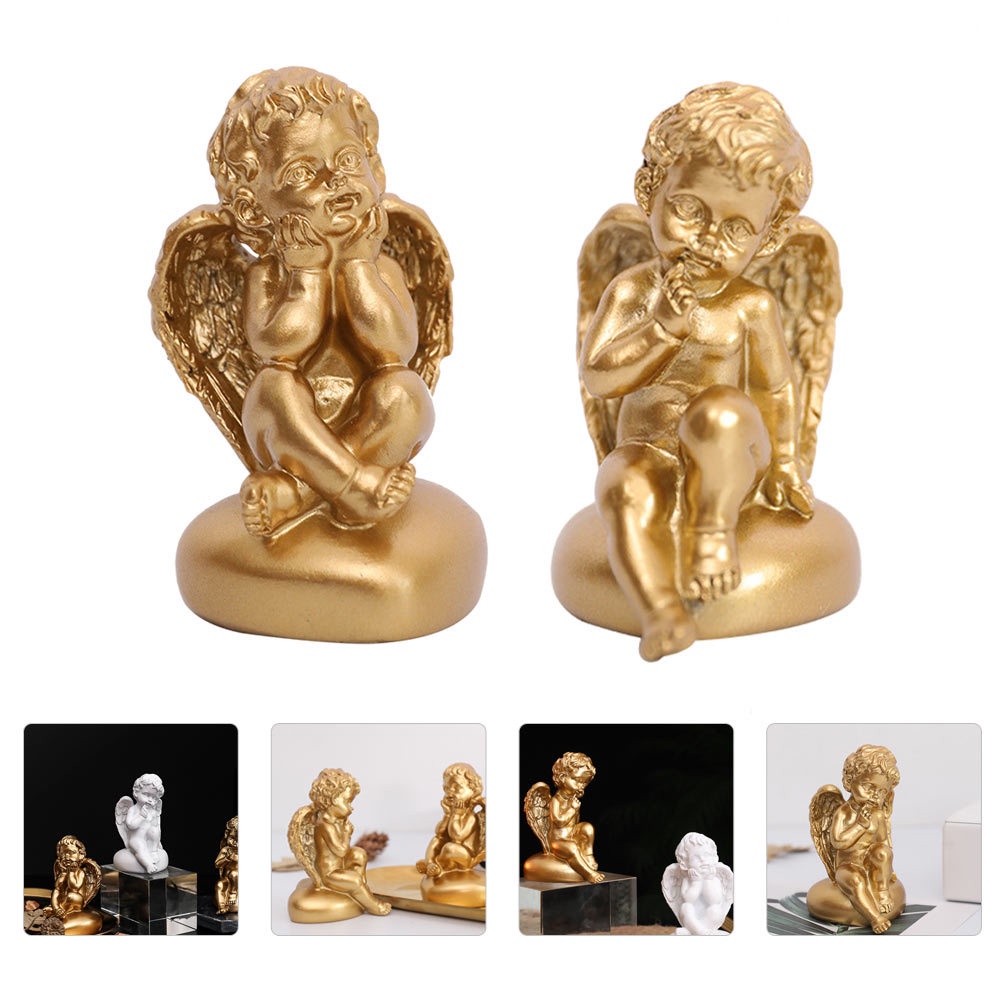 Set 2 Bức Tượng Thiên Thần 5X5CM Trang Trí Đa Dụng Chất Lượng Cao