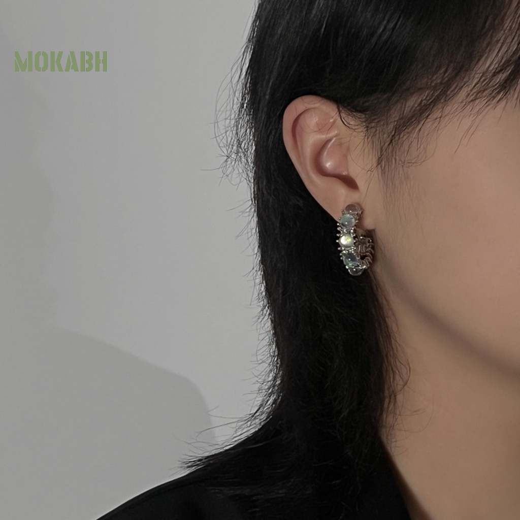 1 Đôi Bông Tai Đính Đá Mặt Trăng Thời Trang Dành Cho Nữ