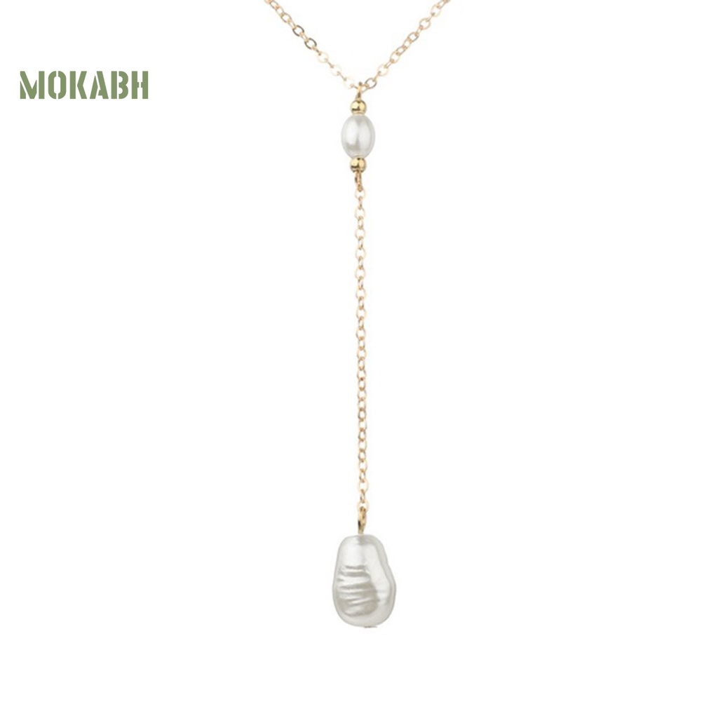 Vòng cổ Ngọc Trai Nhân Tạo Dáng Dài Dễ Điều Chỉnh Thời Trang Cho Nữ