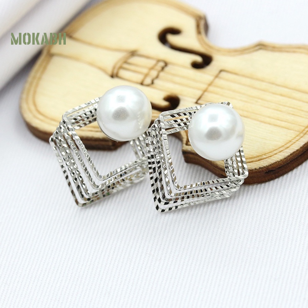 Bông Tai Ngọc Trai Giả Nhiều Lớp Thời Trang Cho Nữ