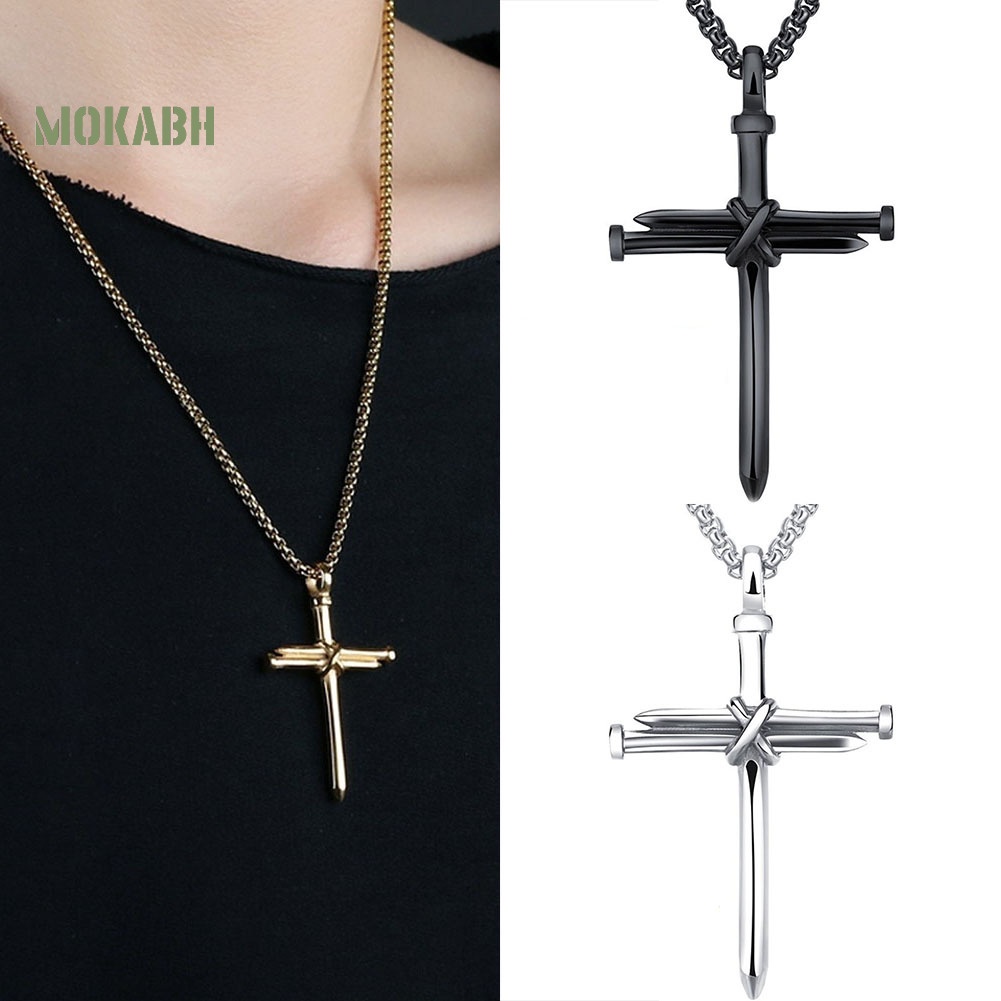 Vòng cổ Thép Titan Mặt Thánh Giá Thời Trang Cho Nam Nữ