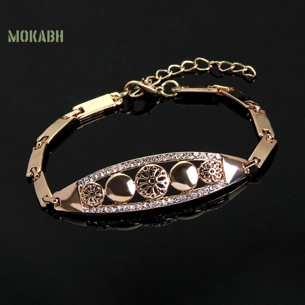 Bộ Trang Sức 4 Món Thiết Kế Hình Học Rỗng Đính Đá Thời Trang Cho Nữ