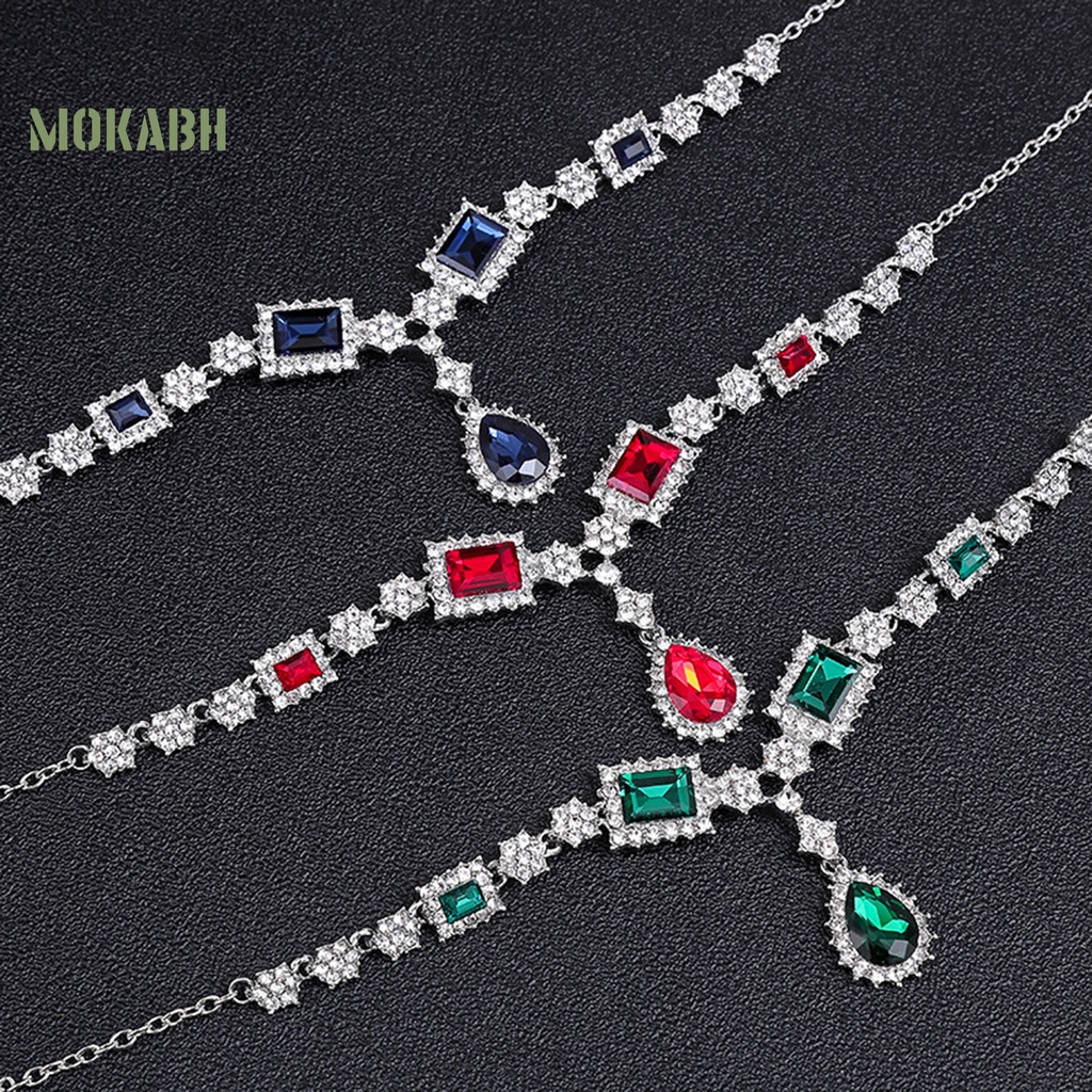 Set 2 Vòng cổ Và Bông Tai Đính Đá Sang Trọng Cho Nữ