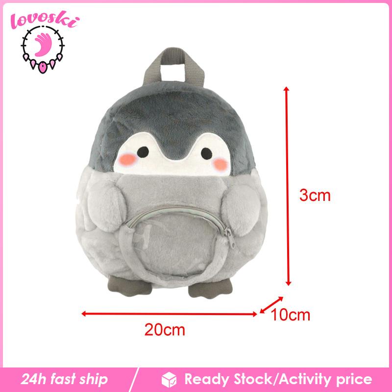 Balo Y2K Hình Chim Cánh Cụt Nhồi Bông Đáng Yêu