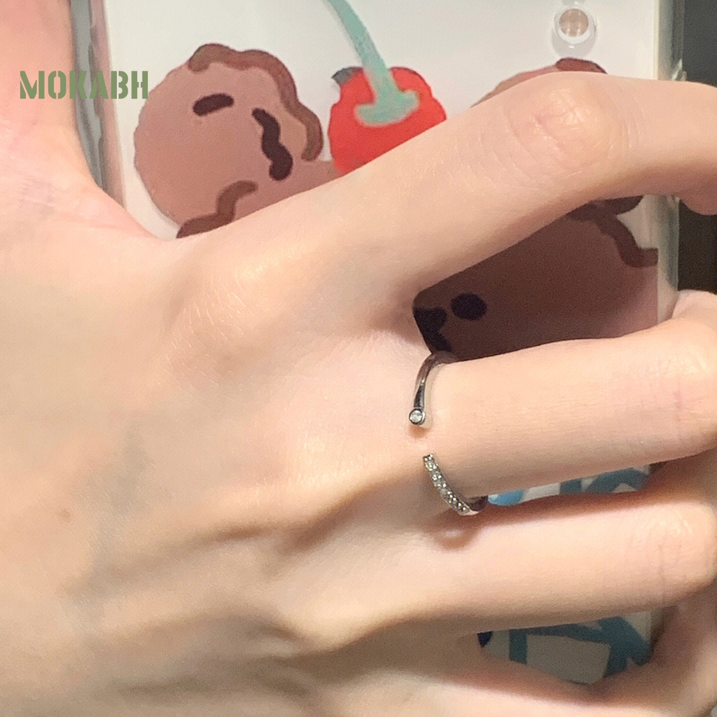 [Mới] Nhẫn Dạng Mở Đính Đá Không Gây Dị Ứng Có Thể Điều Chỉnh Hợp Thời Trang Cho Nữ