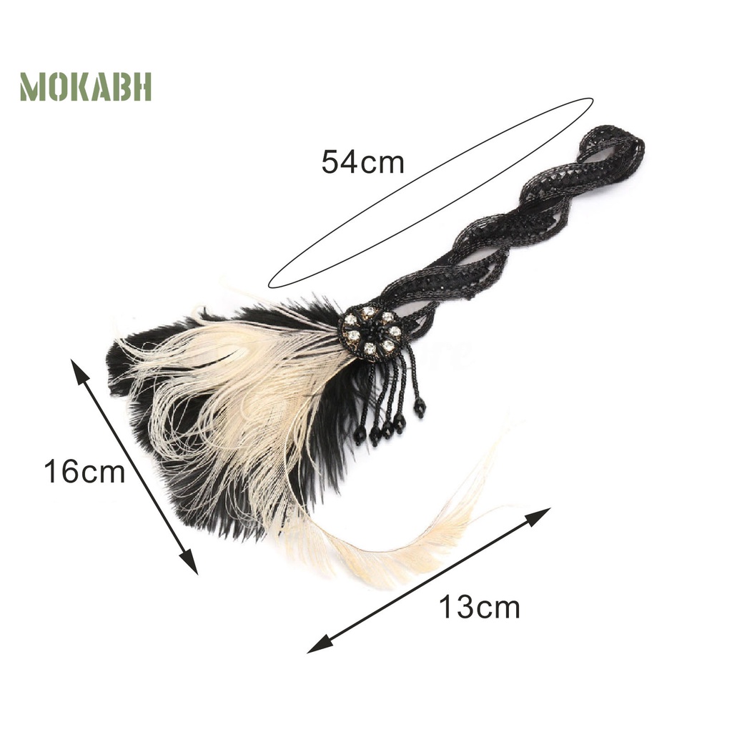 Băng Đô Cài Tóc Đính Đá Và Lông Vũ Cho Cô Dâu