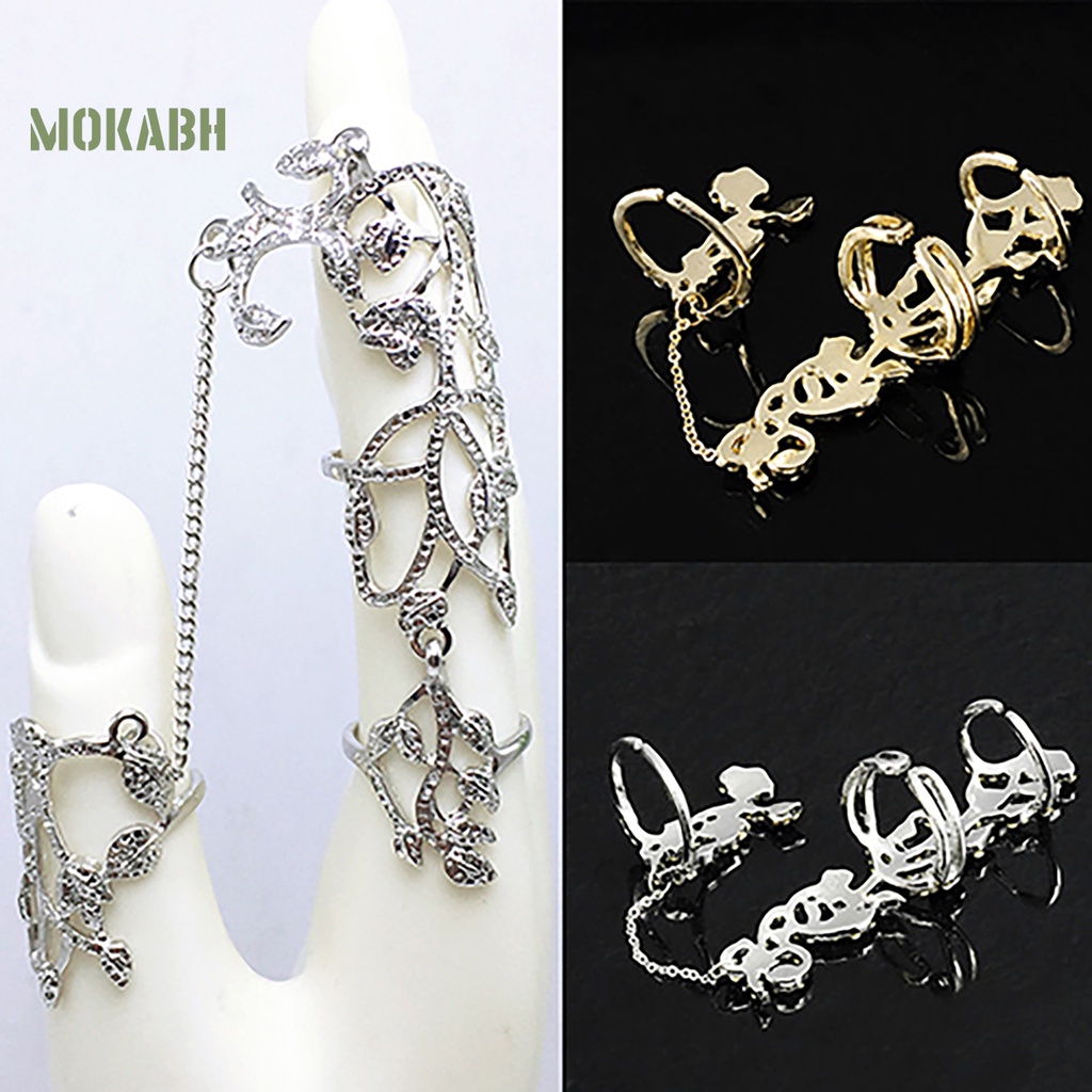 Nhẫn Cưới Dây Xích Họa Tiết Hoa Có Thể Điều Chỉnh Kích Cỡ Cho Nữ