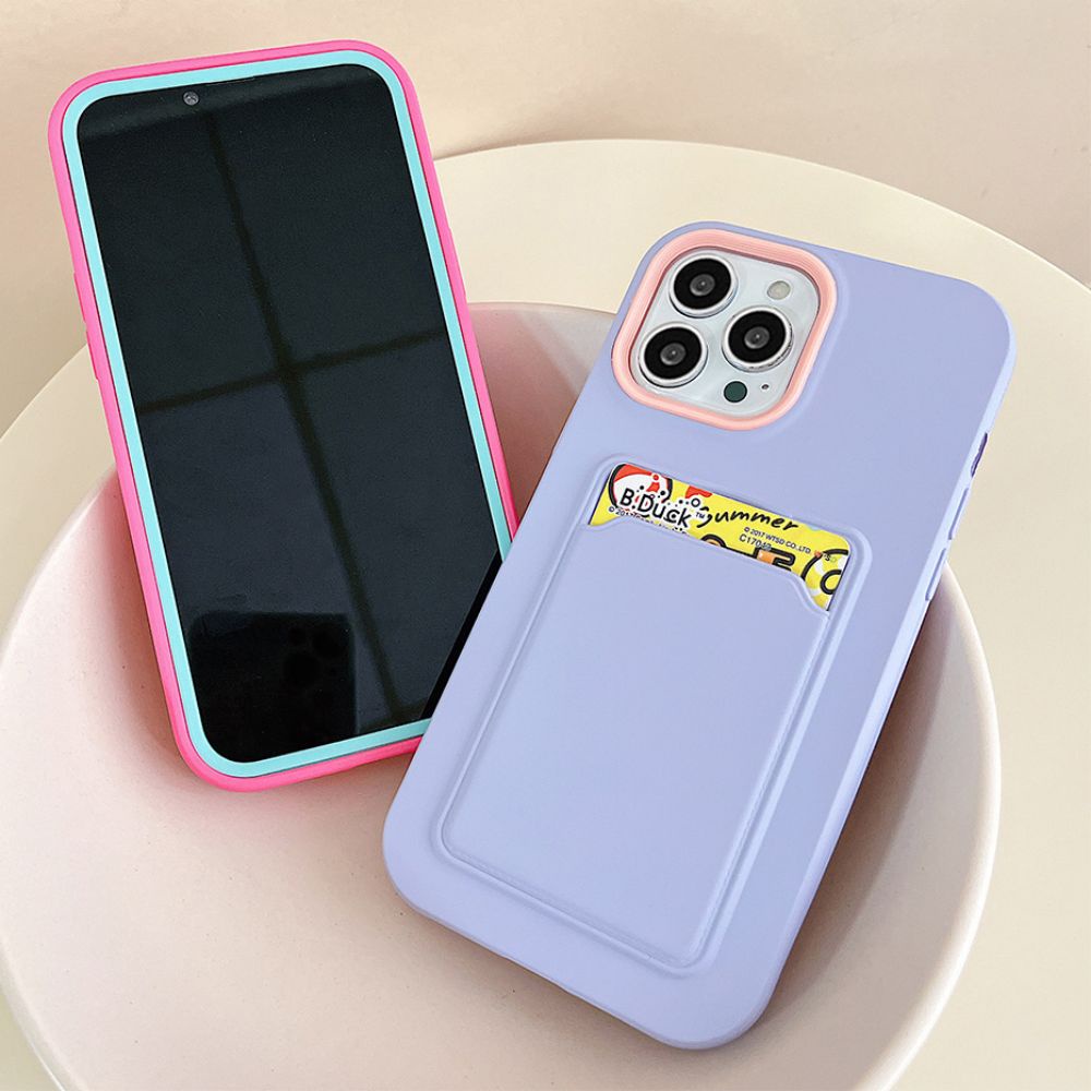 Ốp Điện Thoại TPU Mềm Chống Sốc Có Ngăn Đựng Thẻ 3 Trong 1 Cho Iphone 11 14 13 12 Pro Max Xr Xs Max 7 8 Plus Se