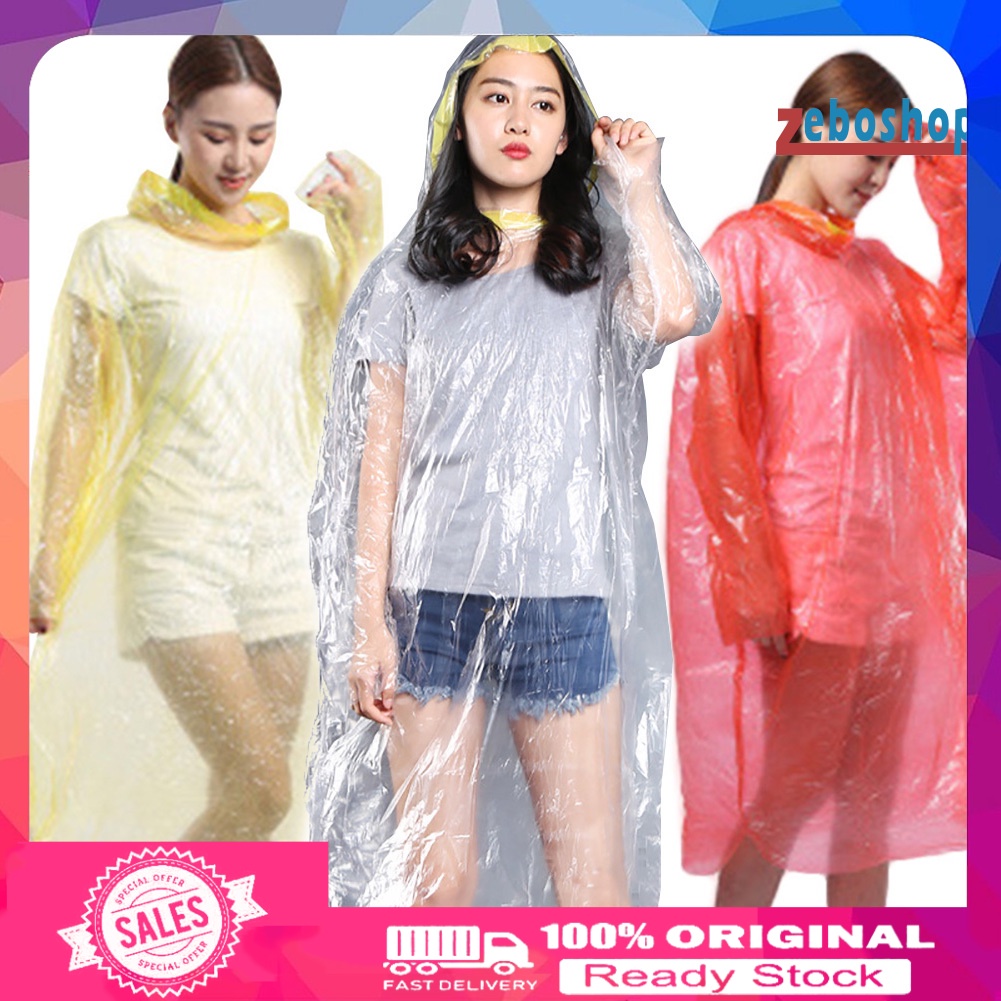Set 5 Áo Mưa Có Mũ Trùm Dùng Một Lần Chống Nước Thích Hợp Cho Các Hoạt Động Ngoài Trời