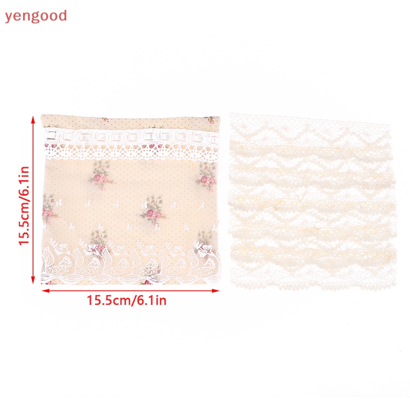 1 Bộ Chăn Ga Và Vỏ Gối Phối Ren Xinh Xắn Cho Nhà Búp Bê Tỉ Lệ 1: 12