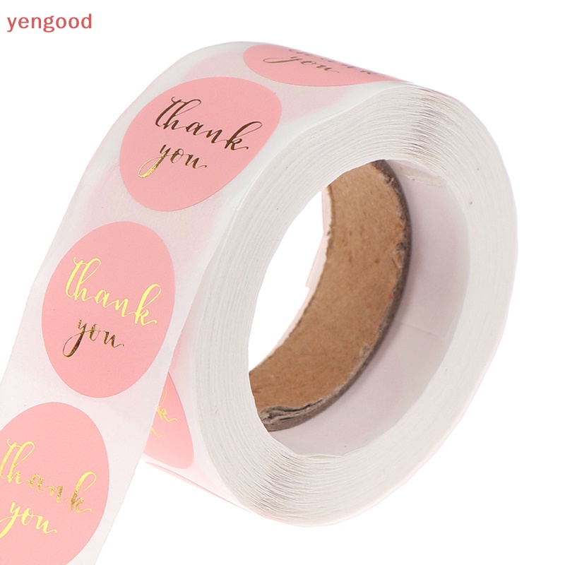 Bộ 500 Miếng Dán In Chữ Thank You Màu Hồng Dùng Trang Trí Sổ Tay