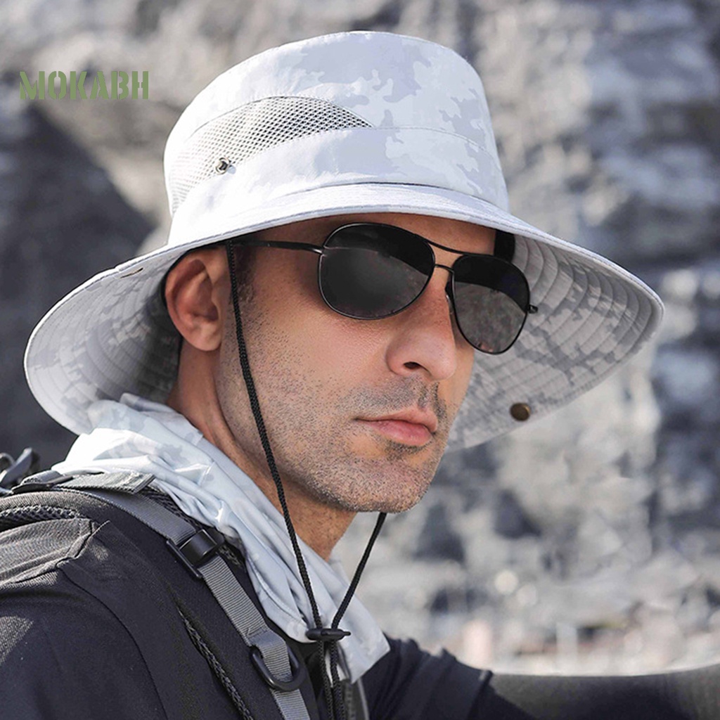 Nón Tai Bèo Thoáng Khí Chống Thấm Nước Có Dây Điều Chỉnh Được Họa Tiết Rằn Ri Thời Trang Mùa Hè Cho Nam