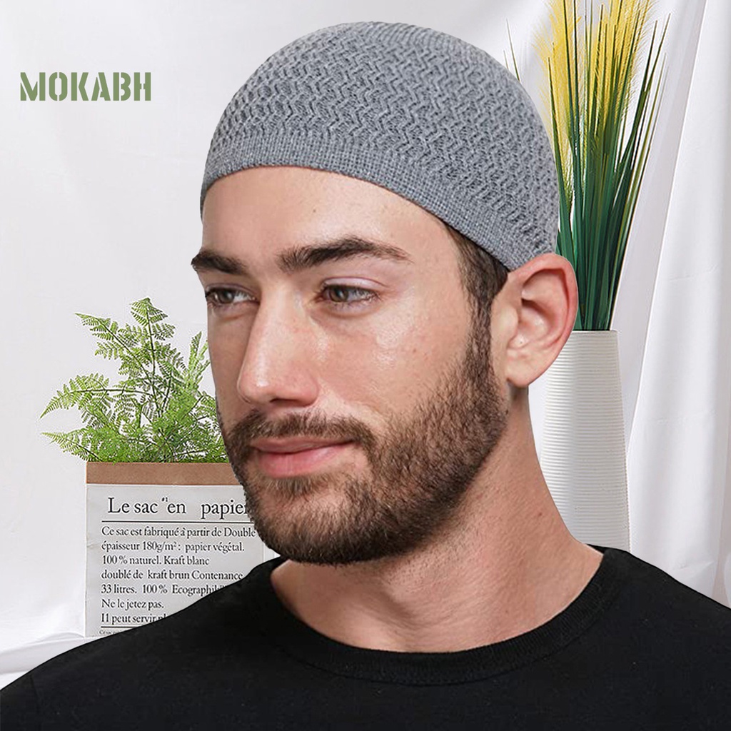 [Mok Abh] Mũ Len Tròn Họa Tiết Gợn Sóng Truyền Thống Cổ Điển Cho Nam Và Nữ