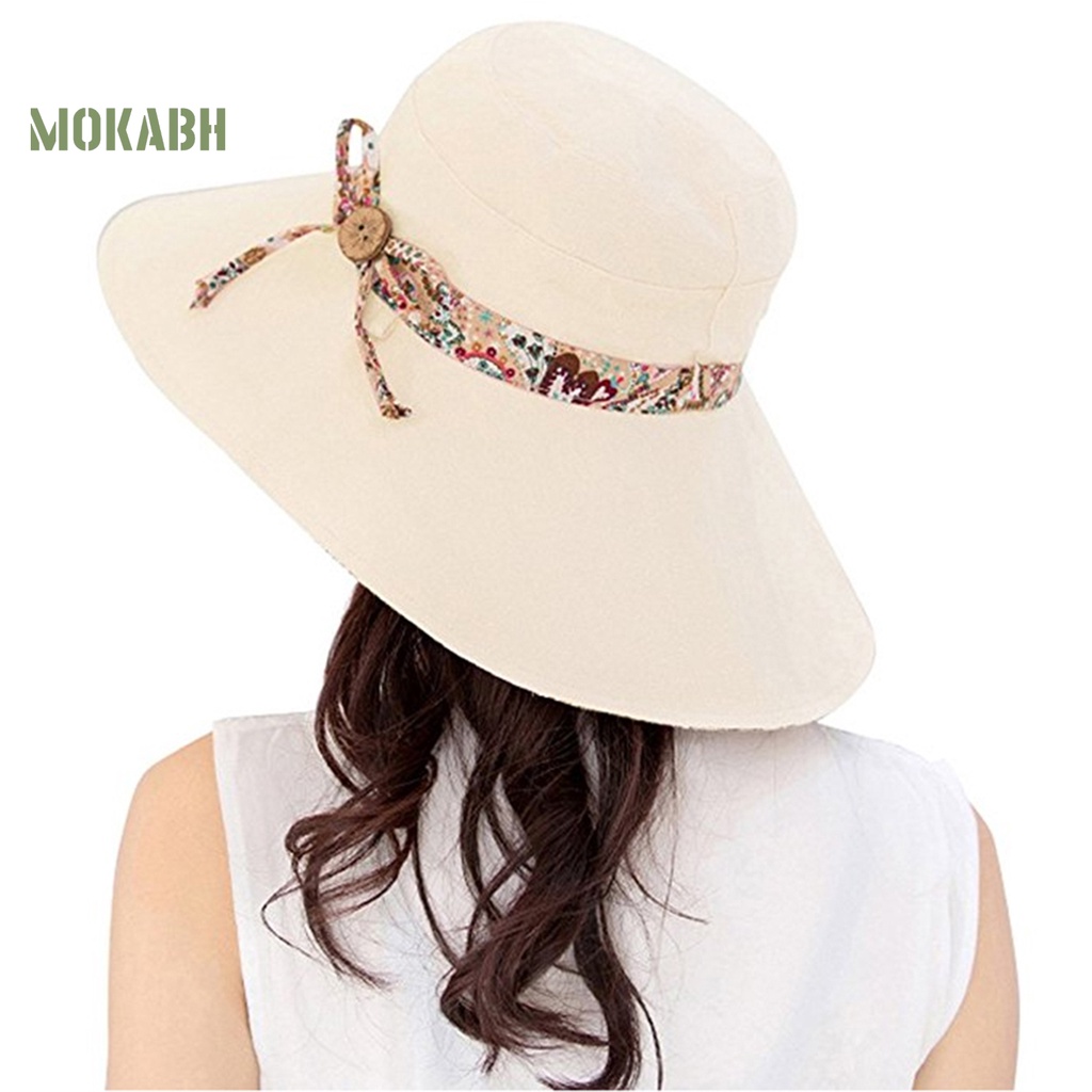 [Mok Abh] Mũ Cotton Thoáng Khí Có Thể Gấp Lại Được Dùng Cho Mùa Hè