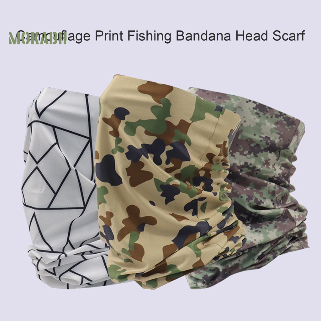 [Mok Abh] Khăn Choàng Cổ Co Giãn Thoáng Khí Chống Bụi Chống Tia UV Họa Tiết Rằn Ri Dùng Đi Xe Đạp / Câu Cá