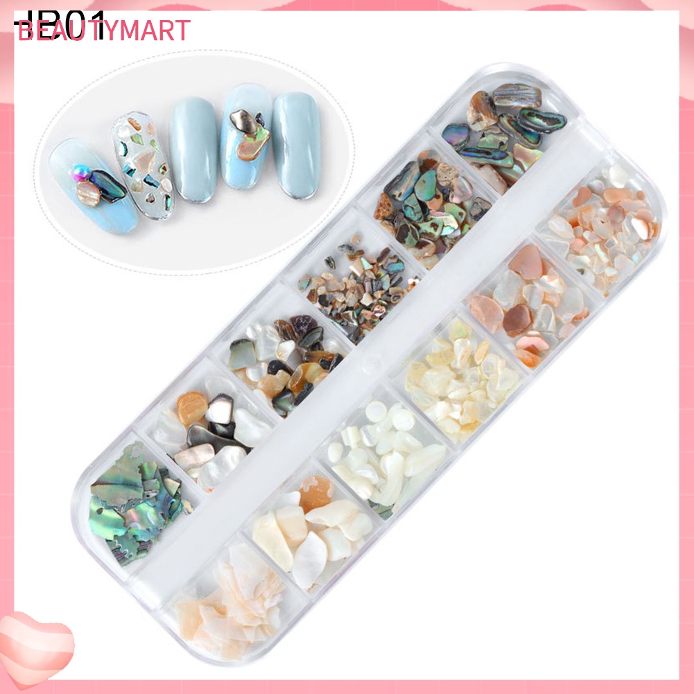 [beautymart] Bộ Phụ Kiện Trang Trí Móng Tay Nghệ Thuật 3D Kiểu Vỏ Sò Không Đều 12 Phong Cách