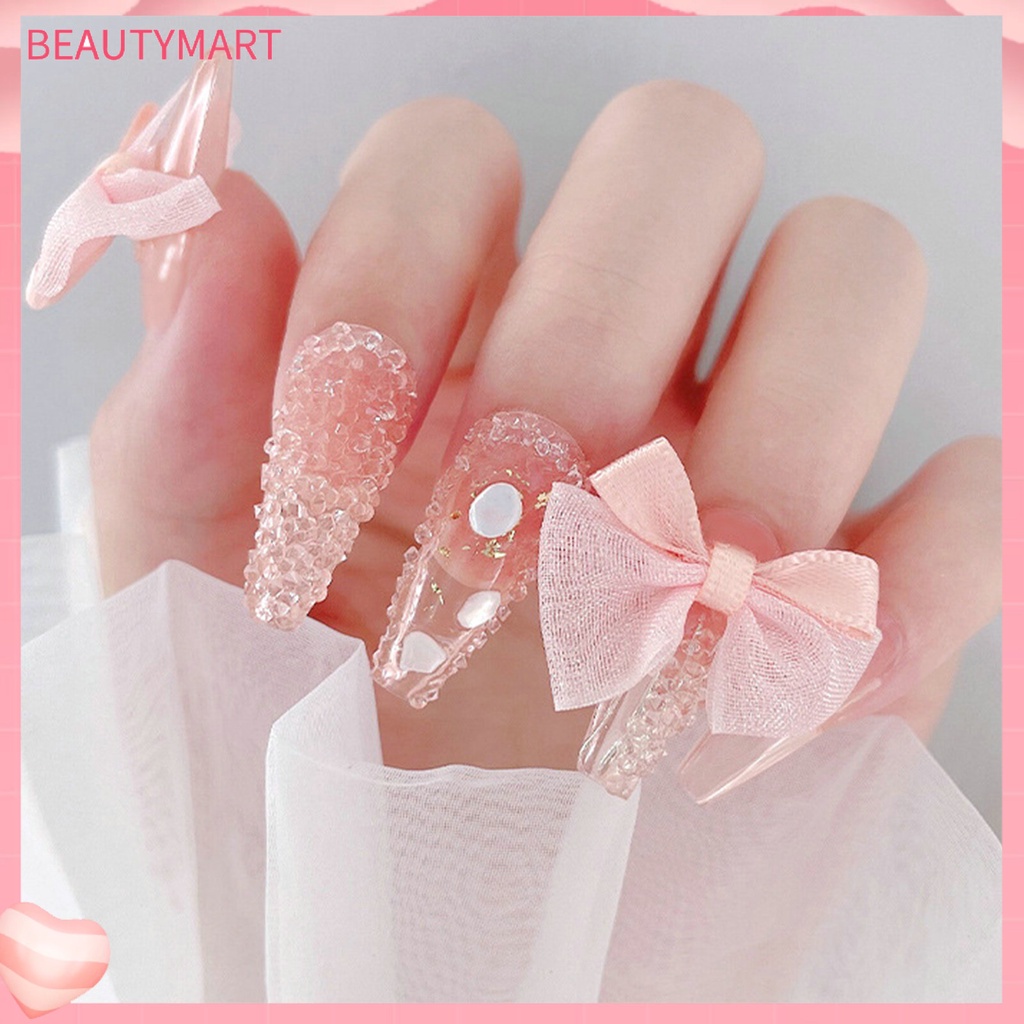 [beautymart] Set 2 Phụ Kiện Trang Trí Móng Tay Nghệ Thuật Tạo Hiệu Ứng Visual Effect Siêu Mềm Hình Nơ 3D Bằng Nhung Dành Cho Salon