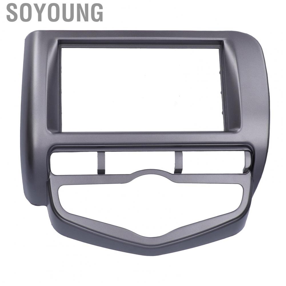 Soyoung 2Din Stereo  Fascia DVD Audio Panel Frame for Honda Fit/Jazz/City 2002-2008 Auto AC RHD