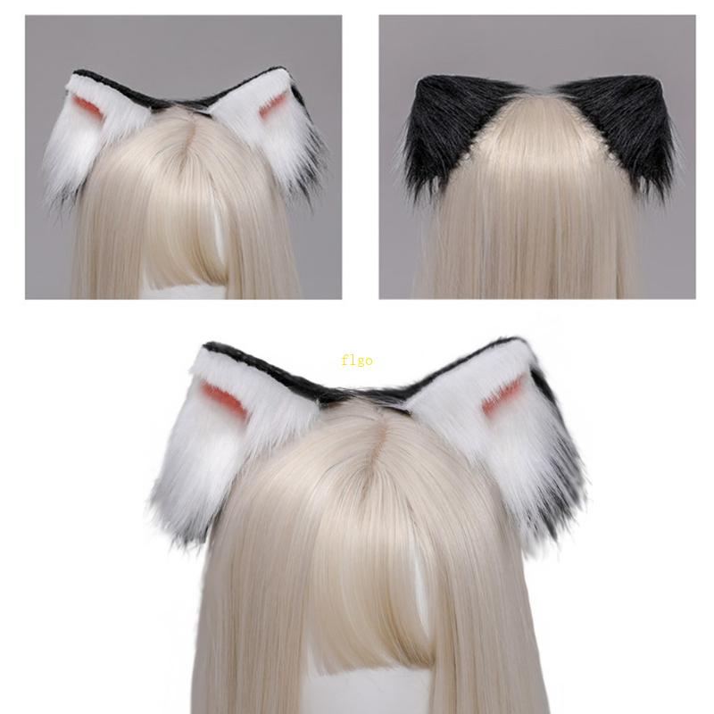 Kẹp Tóc Tai Mèo Phối Lông Nhân Tạo Phong Cách Lolita Nhật Bản