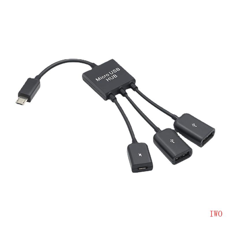 Dây Cáp Chuyển Đổi IWO USB Sang 2 OTG 3 Cổng Type-C Cho Bàn Phím Và Chuột Máy Tính Bảng