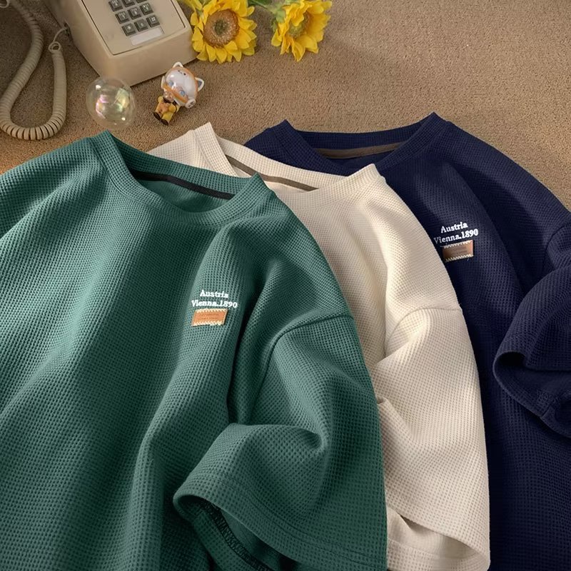 Áo Thun Nam Tay Ngắn Có Thêu Chữ Thời Trang Phong Cách