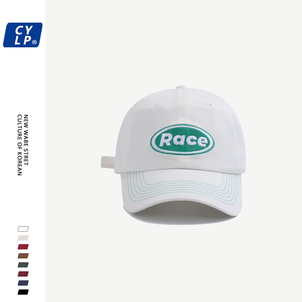 Mũ Lưỡi Trai Màu Tương Phản Thêu Chữ Phong Cách Đường Phố Thời Trang Hàn Quốc Cho Cặp Đôi