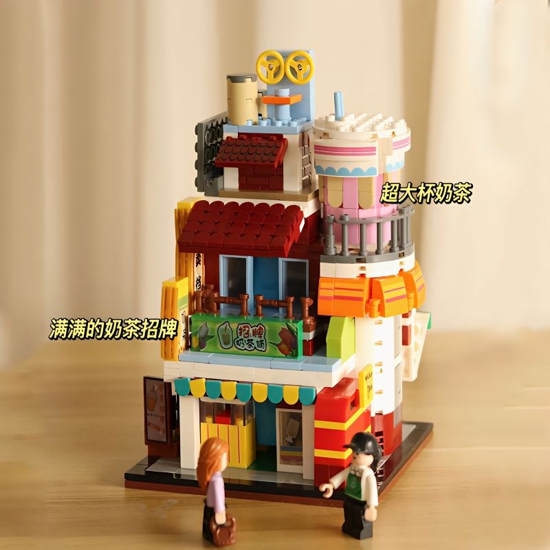 Bộ Đồ Chơi Lắp Ráp Lego Mô Hình Cửa Hàng Trà Sữa Ramen Dành Cho Bé