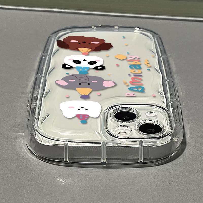 Ốp Điện Thoại Silicone Mềm Trong Suốt Chống Sốc In Hình Động Vật Dễ Thương Cho IPhone 14 13 12 11 Pro Max XS X XR 8 + 7 Plus