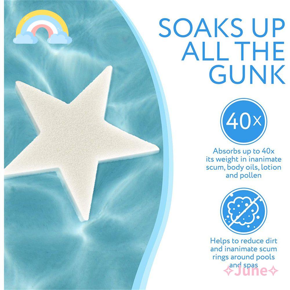 JUNE Set 10 Miếng Xốp Thấm Dầu Hình Ngôi Sao Cho Bể bơi