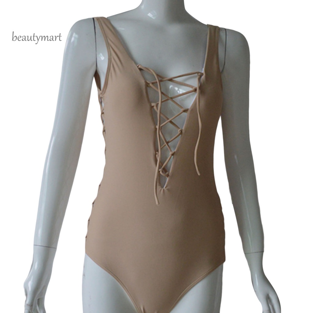 Bộ Đồ Bơi Một Mảnh Cổ Chữ V Khoét Sâu Không Tay Thời Trang Quyến Rũ Cho Nữ