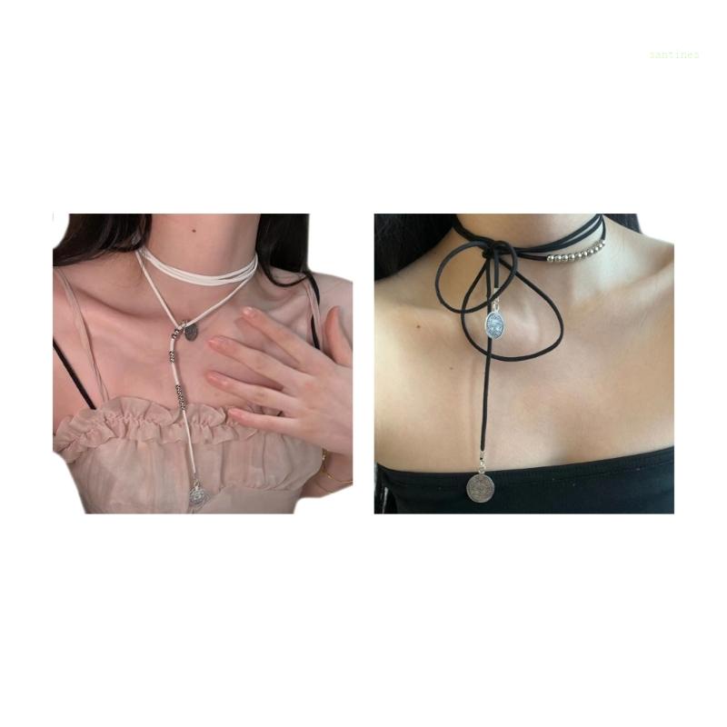 Vòng Cổ Choker Mặt Đồng Xu Kim Loại Thời Trang Hàn Quốc Cho Nữ